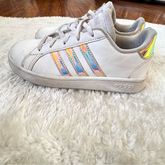 Adidas Grand Court 2.0 Cloud White Iridescent Shoes Sz 13K - Picture 5 of 9